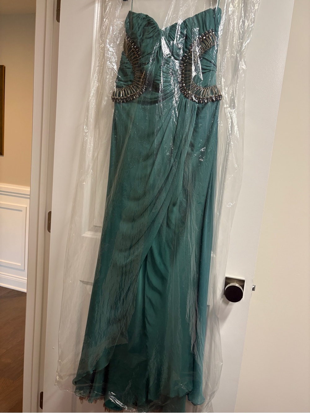 Alberta Ferretti Emerald Green Dress with Draped Detail
